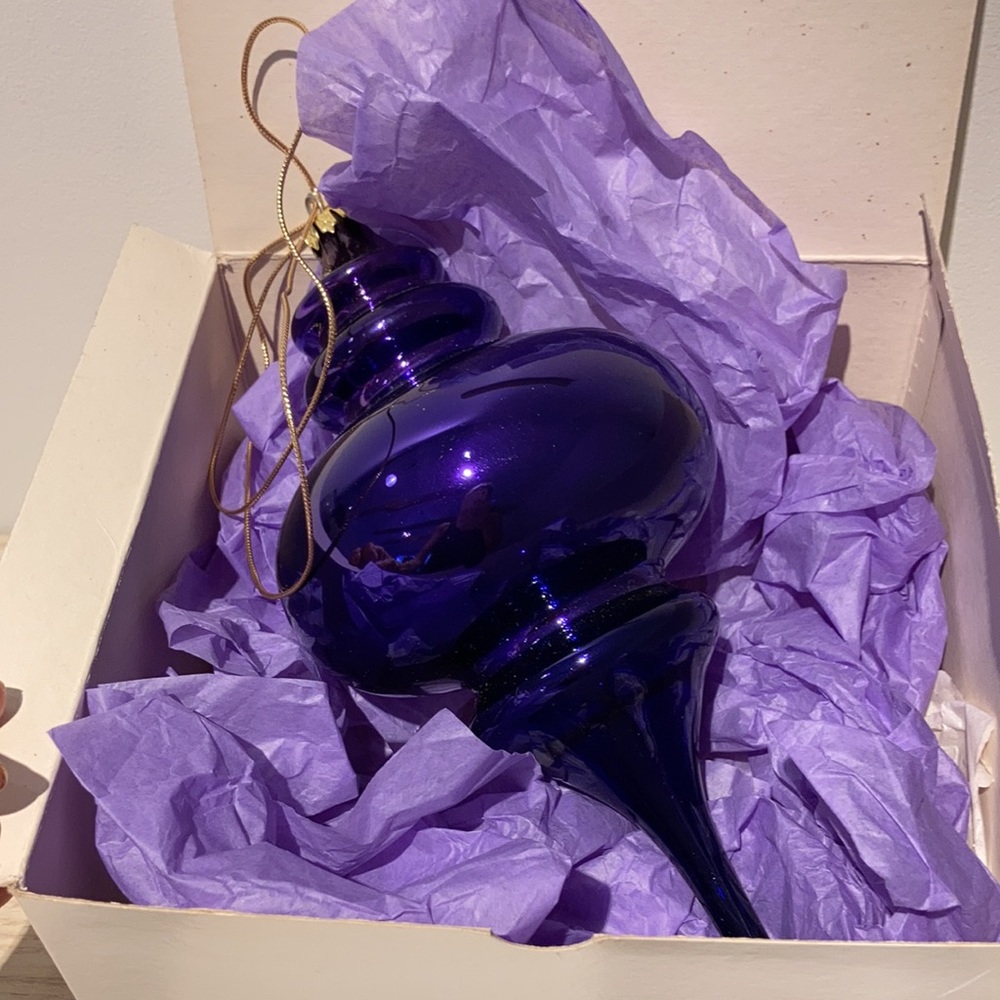 Large glass ornament purple 9,5” - Picture 3 of 9